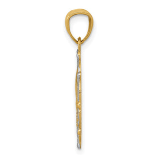 14k Yellow Gold Rhodium Plated Baptism Pendant C4523