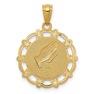 14k Yellow Gold Rhodium Plated Baptism Pendant C4523