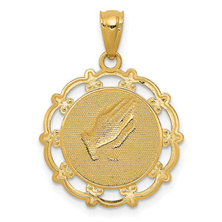14k Yellow Gold Rhodium Plated Baptism Pendant C4523