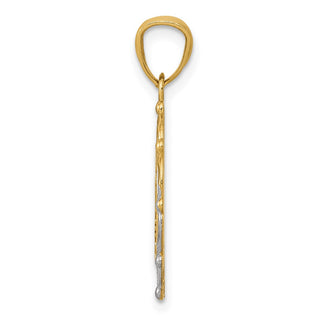 14k Yellow Gold Rhodium Plated Baptism Pendant C4524