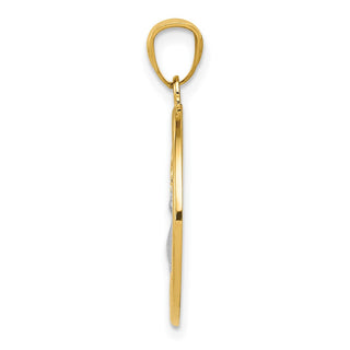 14k Yellow Gold Rhodium Plated Polished Peace Dove Pendant