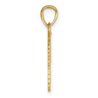 14k Yellow Gold Break Apart Diamond-Cut Angel Wings Pendant
