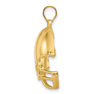 14k Yellow Gold Polished Football Helmet Charm