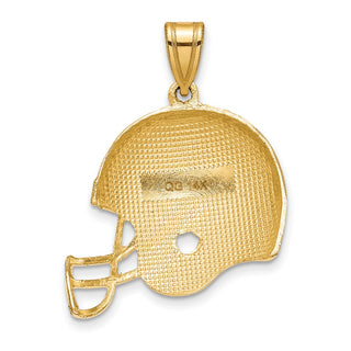 14k Yellow Gold Polished Football Helmet Charm