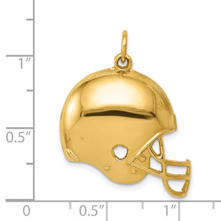 14k Yellow Gold Polished Football Helmet Charm
