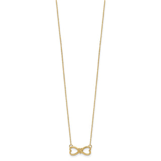 14k Yellow Gold Polished Infinity w/Heart Necklace