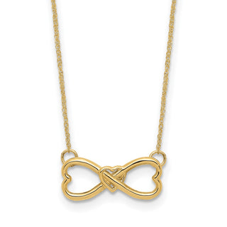 14k Yellow Gold Polished Infinity w/Heart Necklace