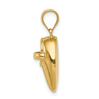 14k Yellow Gold Polished 3D Baby Shoe Pendant