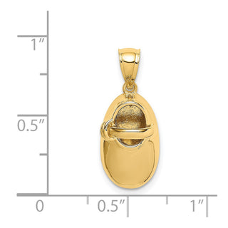14k Yellow Gold Polished 3D Baby Shoe Pendant