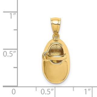 14k Yellow Gold Polished 3D Baby Shoe Pendant