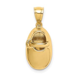 14k Yellow Gold Polished 3D Baby Shoe Pendant