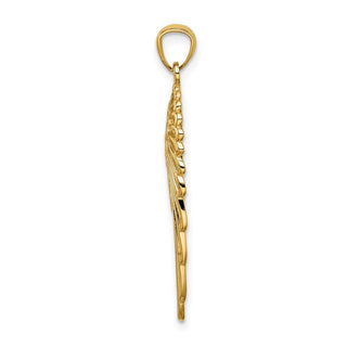 Mens 14k Yellow Gold Angel Wing Pendant