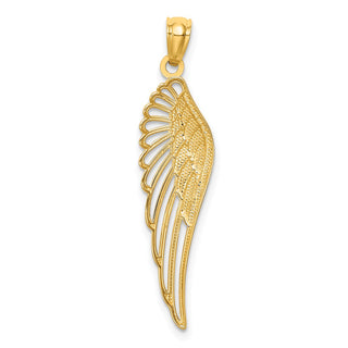 Mens 14k Yellow Gold Angel Wing Pendant