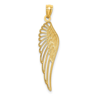 Mens 14k Yellow Gold Angel Wing Pendant