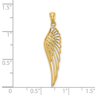 Mens 14k Yellow Gold Angel Wing Pendant