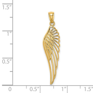 Mens 14k Yellow Gold Angel Wing Pendant