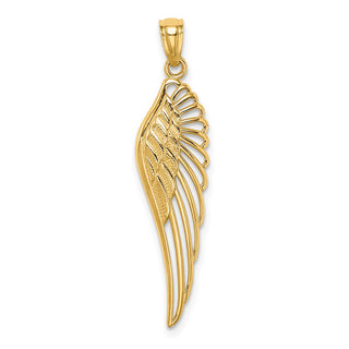 Mens 14k Yellow Gold Angel Wing Pendant