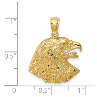 Mens 14k Yellow Gold Diamond-cut Eagle Pendant C4576