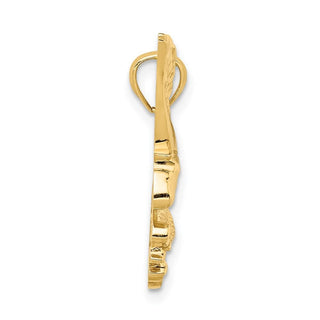 Mens 14k Yellow Gold Diamond-cut Eagle Pendant C4578