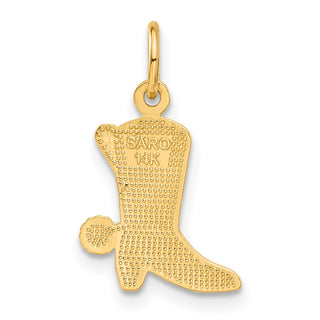14k Yellow Gold Cowboy Boot Charm