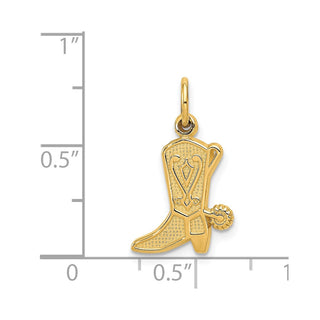 14k Yellow Gold Cowboy Boot Charm
