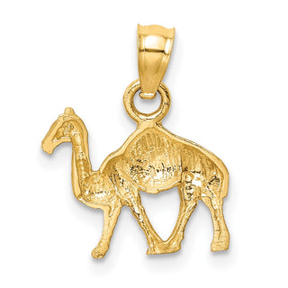 14k Yellow Gold Diamond-Cut Camel Pendant