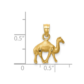 14k Yellow Gold Diamond-Cut Camel Pendant