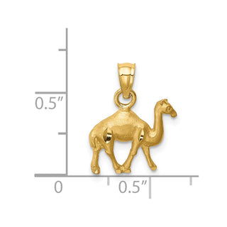 14k Yellow Gold Diamond-Cut Camel Pendant