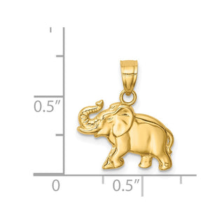 14k Yellow Gold Elephant Pendant
