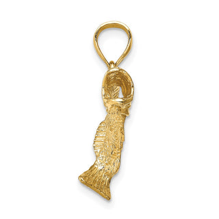 14k Yellow Gold Fish Pendant C4587