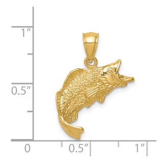 14k Yellow Gold Fish Pendant C4587