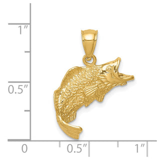 14k Yellow Gold Fish Pendant C4587