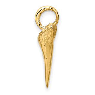 14k Yellow Gold Shark Tooth Charm