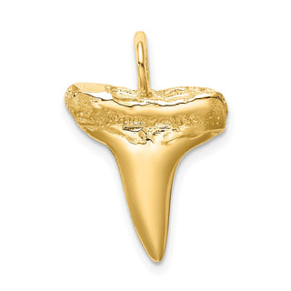 14k Yellow Gold Shark Tooth Charm