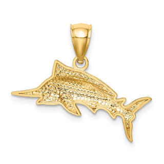 14k Yellow Gold Diamond-Cut Sailfish Pendant