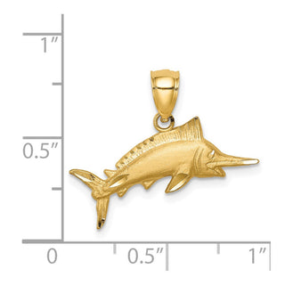 14k Yellow Gold Diamond-Cut Sailfish Pendant