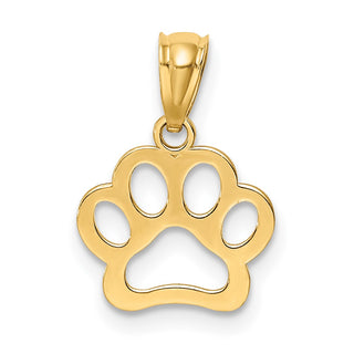 14k Yellow Gold Dog Paw Pendant