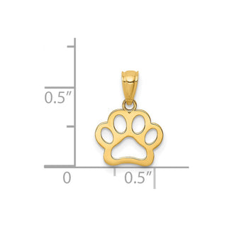 14k Yellow Gold Dog Paw Pendant