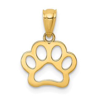 14k Yellow Gold Dog Paw Pendant