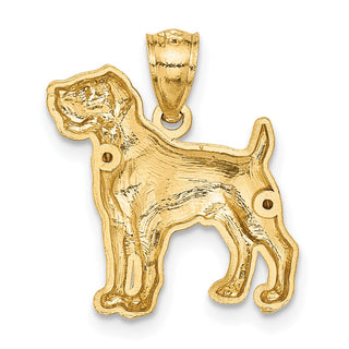14k Yellow Gold Diamond-Cut Boxer Pendant