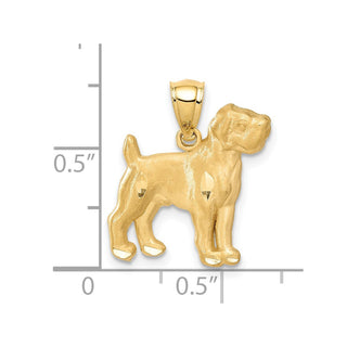 14k Yellow Gold Diamond-Cut Boxer Pendant