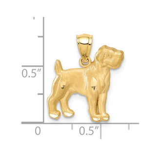14k Yellow Gold Diamond-Cut Boxer Pendant