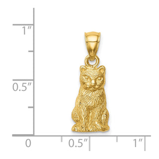 14k Yellow Gold Cat Pendant