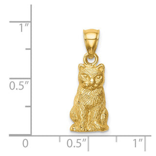 14k Yellow Gold Cat Pendant