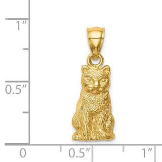 14k Yellow Gold Cat Pendant