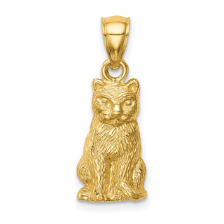 14k Yellow Gold Cat Pendant
