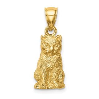 14k Yellow Gold Cat Pendant