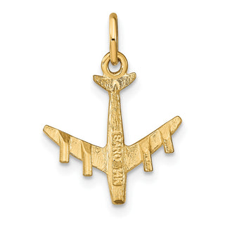 14k Yellow Gold 3-D Airplane Charm