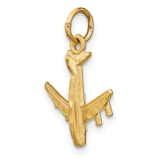 14k Yellow Gold 3-D Airplane Charm