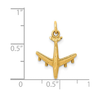 14k Yellow Gold 3-D Airplane Charm